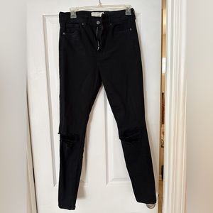 TopShop Jamie Black Ripped Jeans